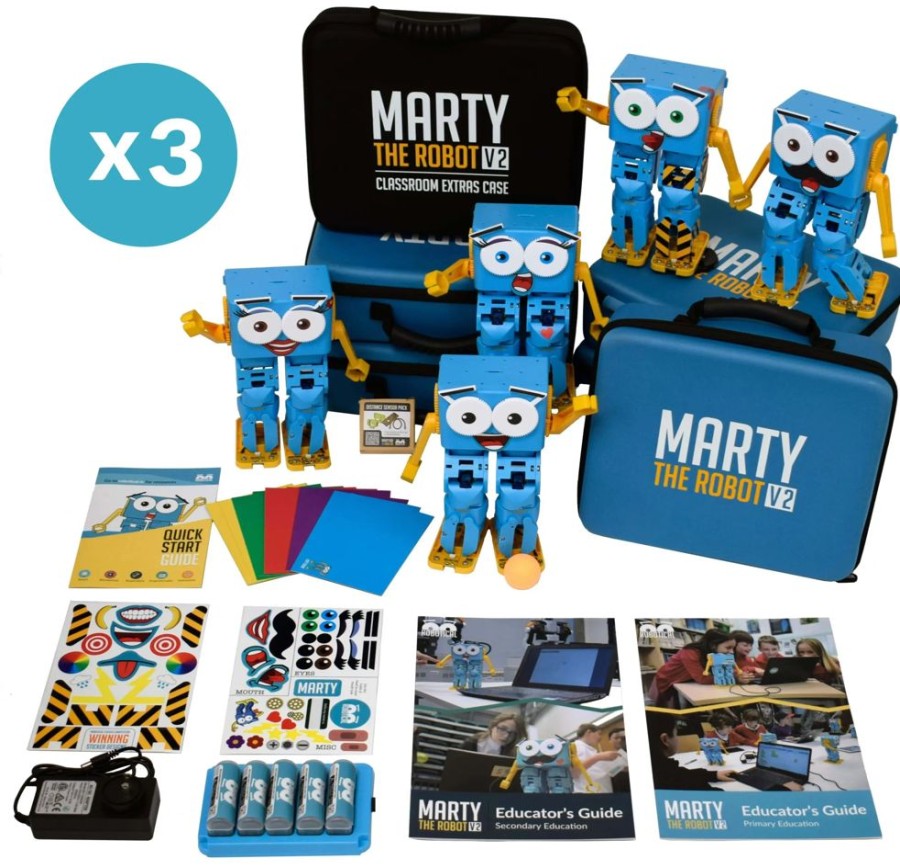 Educational Robots Robotical | Robotical Marty Class Pack Of 15 Marty The Robot V2S + Stem Extras