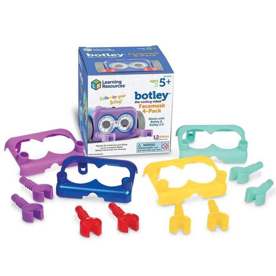 Accessories Learning Resources | Learning Resources Botley The Coding Robot Facemask 4-Pack